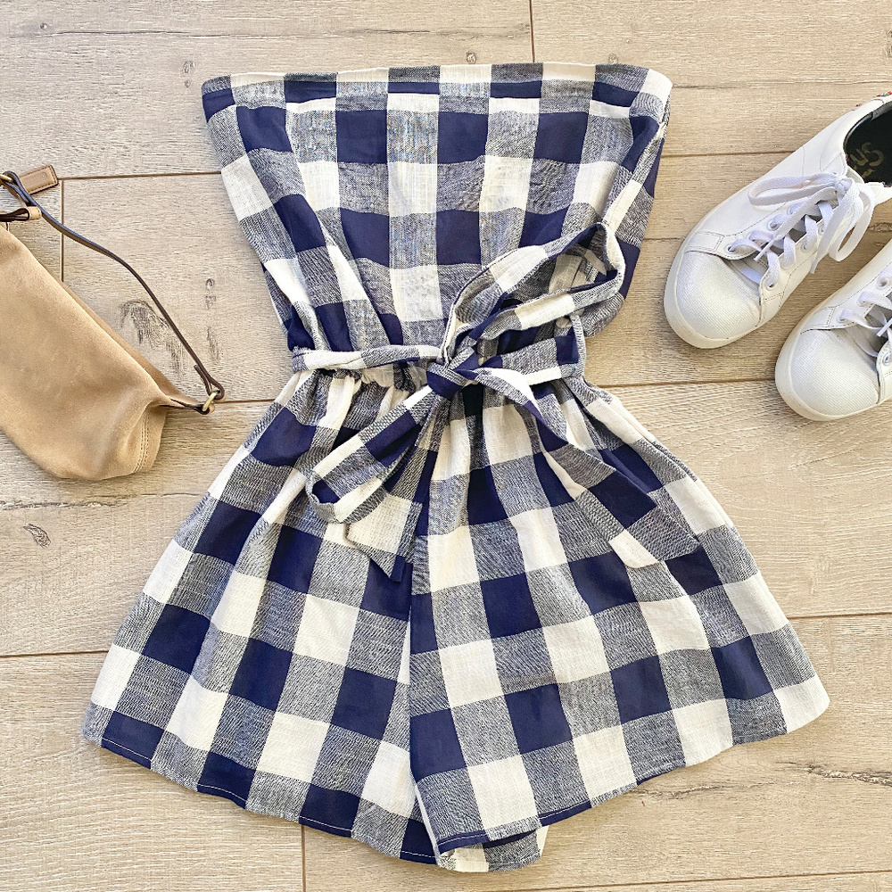 Spring Haze Romper Plaid Size Small